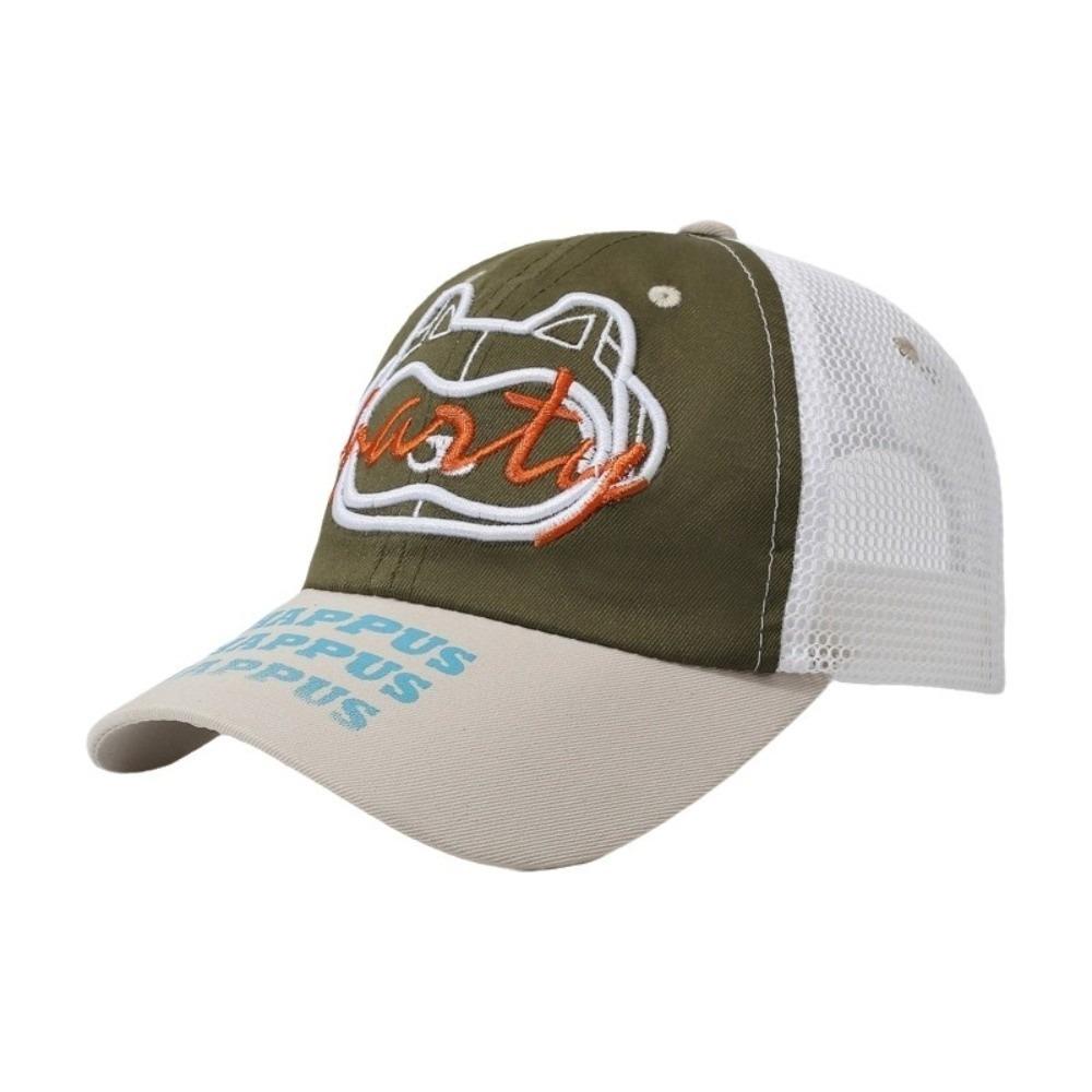 Sunshade Breathable Mesh Baseball Cap Letter Embroidery Retro Style Mesh Cap Versatile Design Duckbill Cap Sun Shading