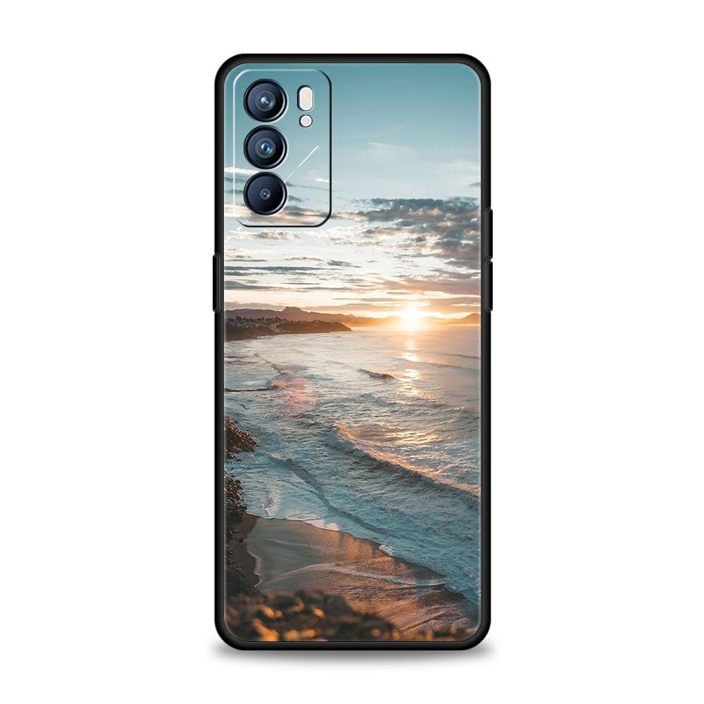 Sea blue Sky beach Case For Oppo Find X6 Pro X5 A54 A53 A52 A9 2020 A15 A95 A17 A16 A76 A74 A57 Reno7 Reno6 Pro Plus 5G Cover
