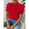Women's Fashion Casual Summer Spring Solid Color Print Short Sleeve O-Neck Blouses & Shirts