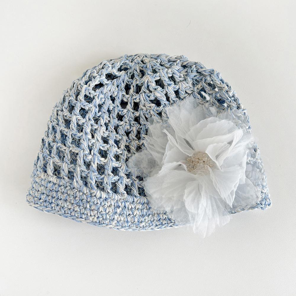 Bohemian Style Crochet Flower Hat Handmade Hollow Out Knitted Hat Retro Weave Cap  Girls