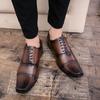 Oxford Brogue Bräutigamkleid Herren Schwarze Schuhe Koreanischer Stil Echtes Leder Original Business Designer Herrenschuhe Italienische Schuhe