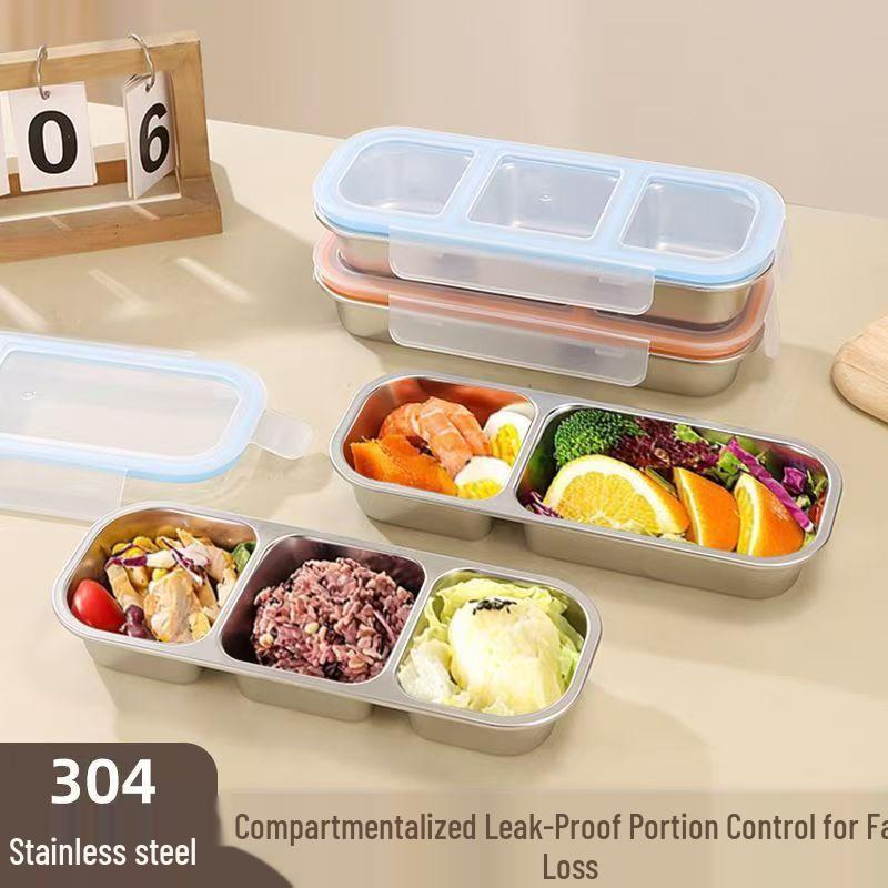304 Stainless Steel Compartmented Lunch Box for Portion Control and Weight Loss
