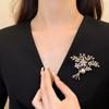Diamond-Studded Floral Brooch In Alloy For Clothing