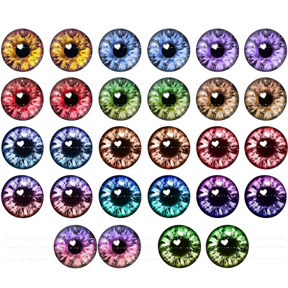 25Pairs 6/8/10mm Doll Glass Eye Round Dragon Cat Eyes In Pairs Flatback Cabochons Decoration Keychain DIY Accessories