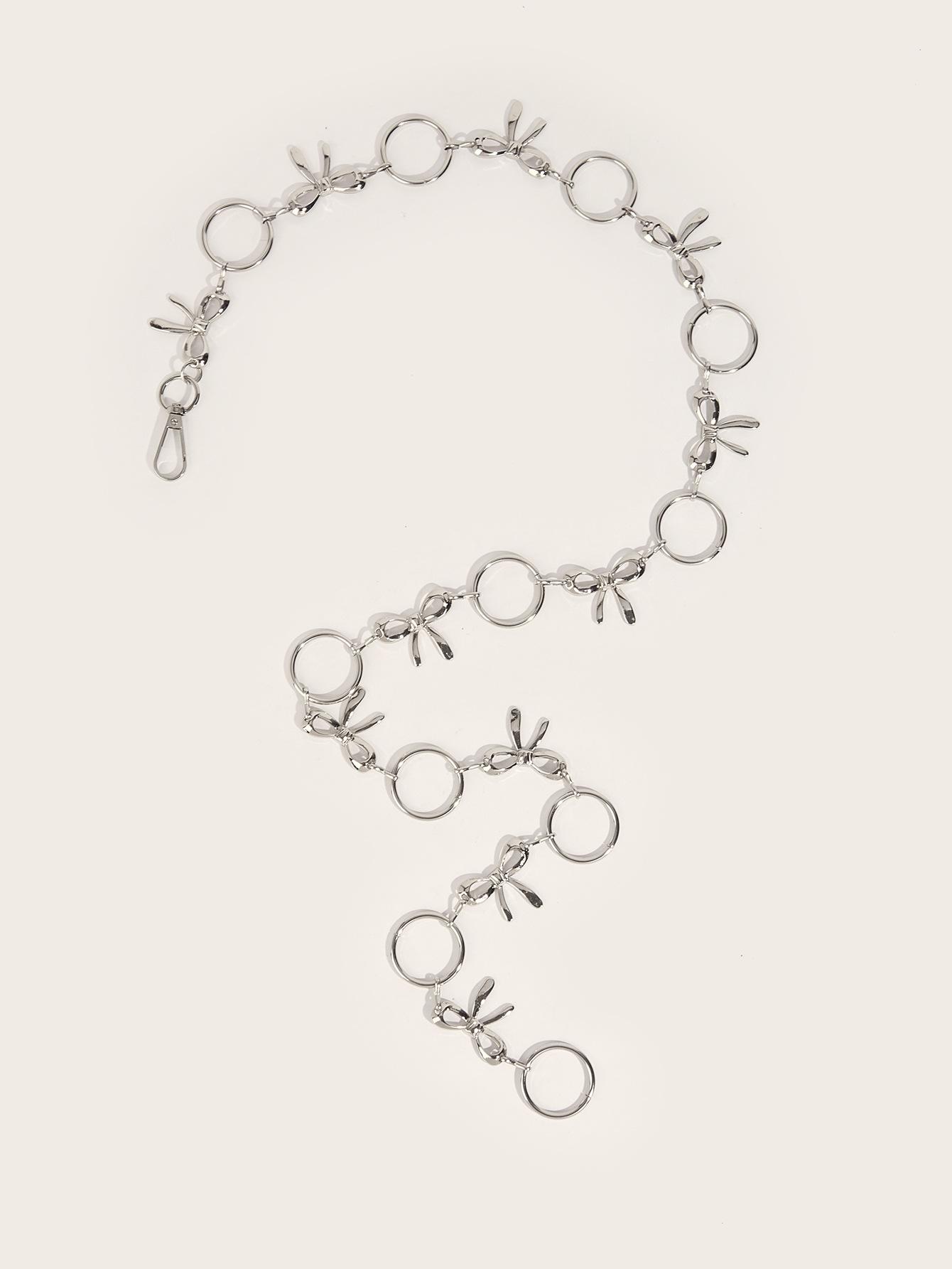 

Легкая роскошь ретро поясная цепочка женская нишевая текстура бант металлическая цепочка для ремня аксессуары ретро