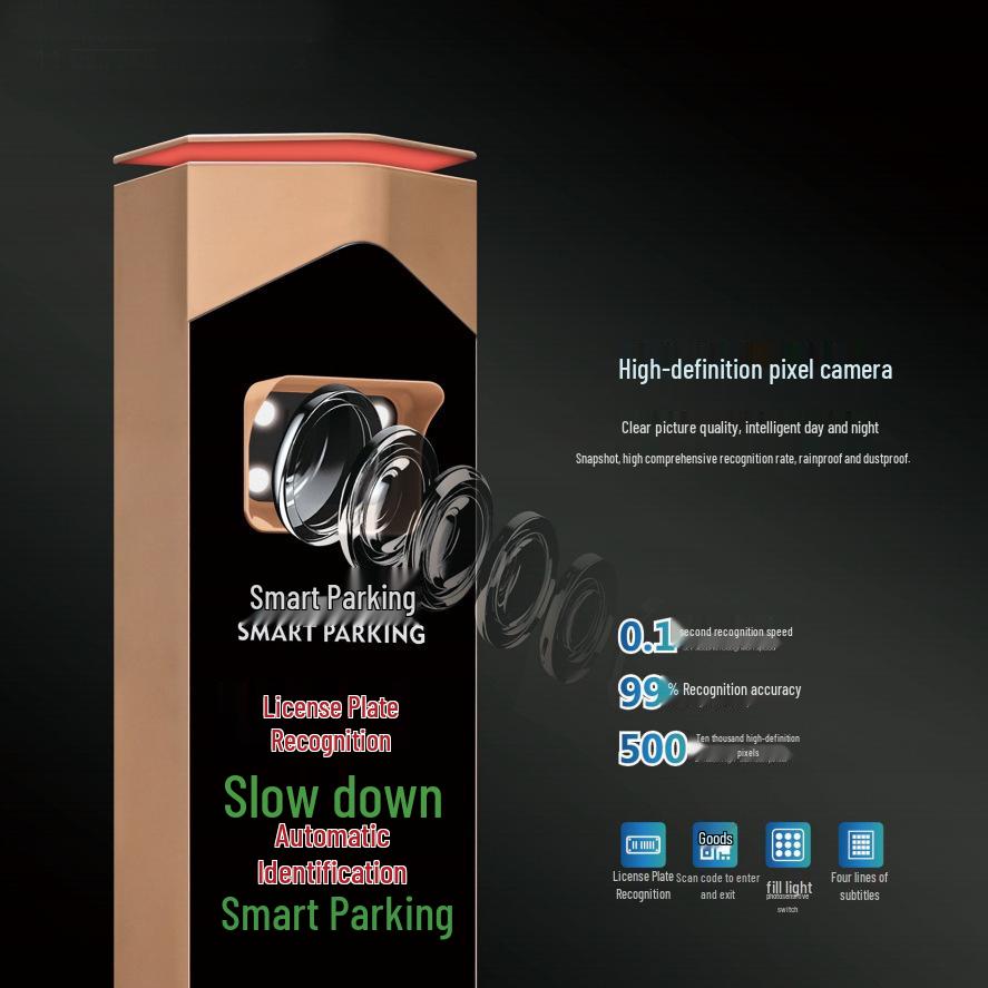 Articulated Arm Straight Boom Barrier for Underground Garage Entrance/Exit with Height Limit Folding Arm