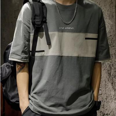 Sommer Herren Kurzarm Retro Gestreiftes Patchwork Halbarm T-Shirt Oberbekleidung Casual Sports Kurzarm Plus Size 8XL