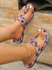 Summer New Flat-bottomed Slippers Foreign Trade Large Size Toe Sandals Belt Buckle Holiday Wind Spot Beach Cool Slippers