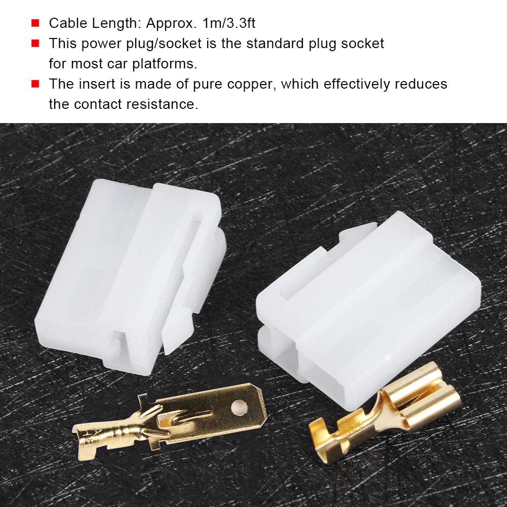 Car Wire Connector, T Type 2 Pin Power Plug Male and Female Socket and