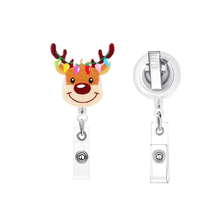 Christmas Badge Holder with Belt Clip Spring Loaded Retractable ABS Badge Holder for Doctor Nurse Student Teacher