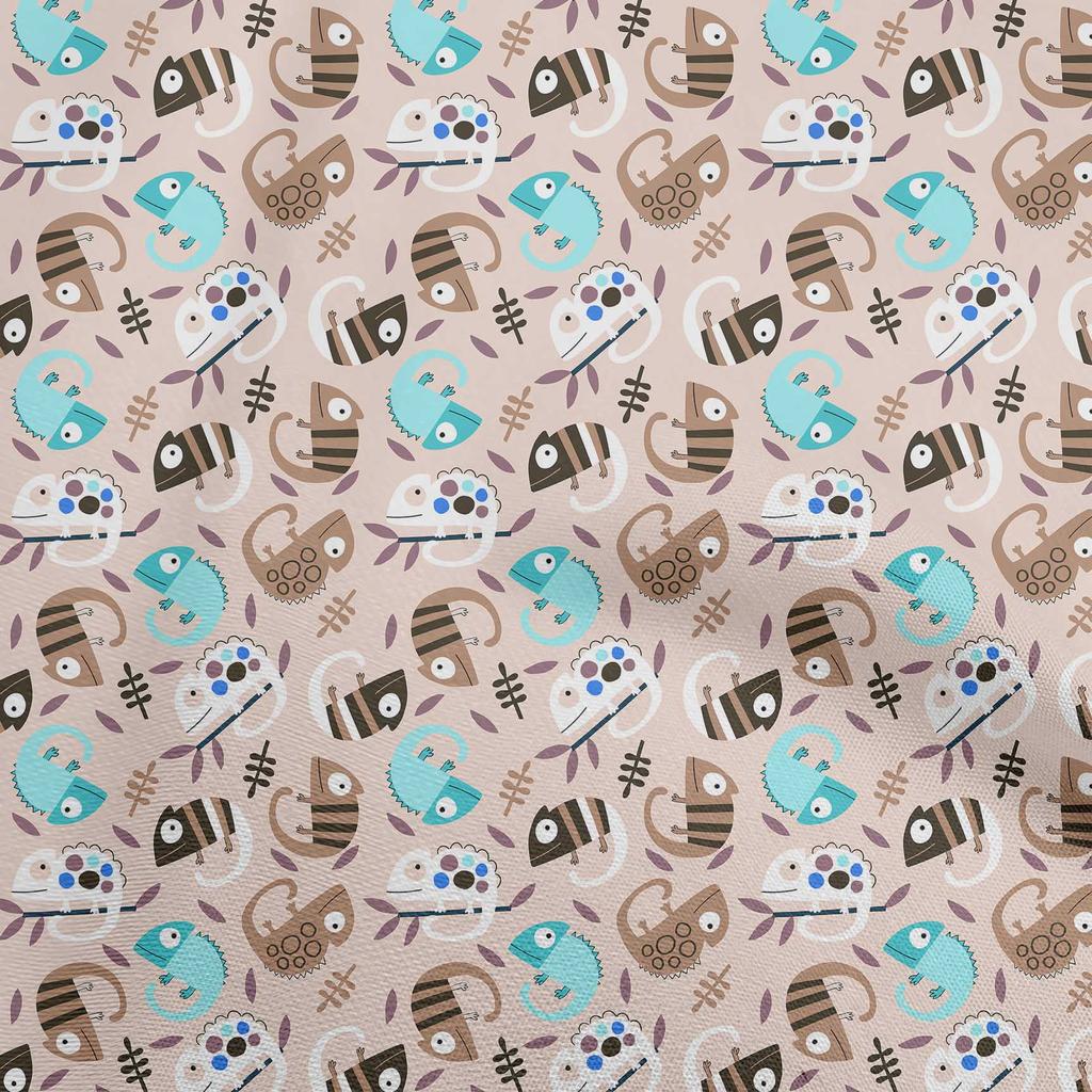 oneOone Cotton Flex Amethyst Fabric Kids Animal Sewing Fabric by The Yard Printed DIY Clothing Sewing Supplies 40 Inch