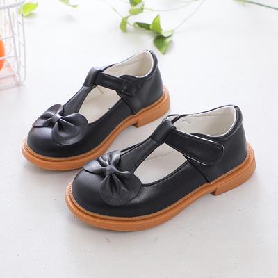 Lente Herfst Meisjesschoenen Kinderen Casual Platte Schoenen Kinder Prinses Leren Schoenen met Strik T-band School Bruiloft Schoenen Zacht Chique