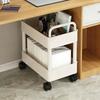 Rolling Storage Cart 2 Tier Cabinet Mobile Stand with Wheels Craft Cart for Home Kitchen Bathroom Pantry Laundry Garage