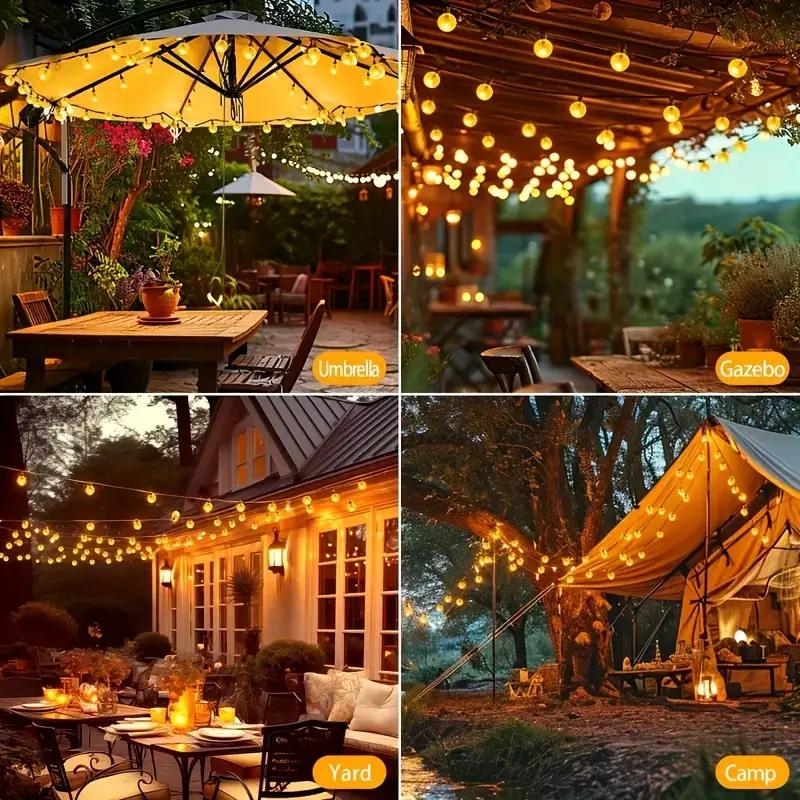 7M 50 LED 8 Modes Solar Crystal Ball String Light Outdoor Waterproof Solar Patio Light Garden Party Decor Solar String Light