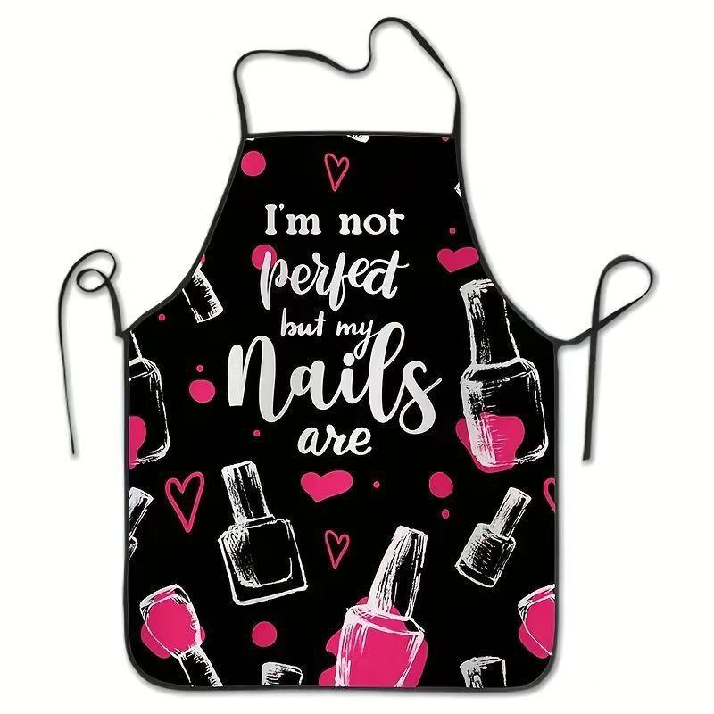 Waterproof Sleeveless Apron With Unique Print For Barbecuing And Creative Styling