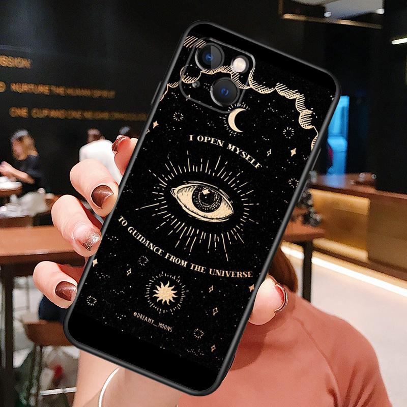 Death Tarot Cat Phone Case For iPhone 16 Pro Max 15 13 12 11 14 Pro Max Plus 12 13 Mini XR 16e Funda Cover