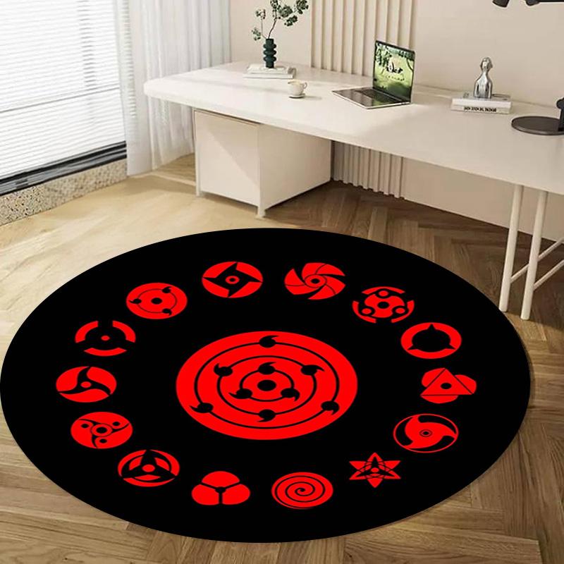 Naruto Circular Rug Office Decorative Carpet For Living Room Bedroom Door Mat Floor Carpet Computer Chair Area Rug
