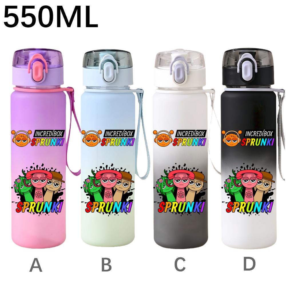 550ml Hra Sprunki Gradientní Sportovní Láhev na Vodu Kreslená Nepropustná Přenosné Lahve na Pití Venku Sport Fitness Pohárek na Vodu