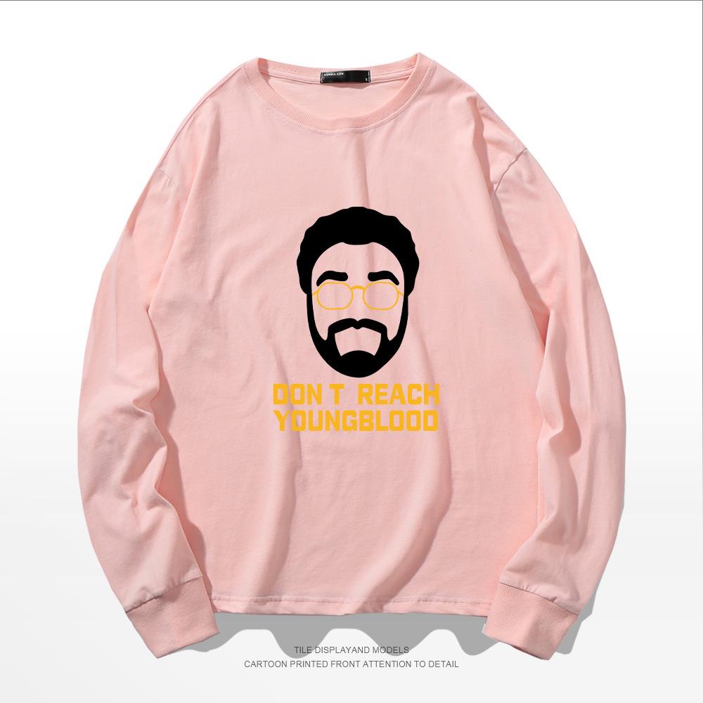 European and American trendy brand long-sleeved t-shirt male Uncle Drew avatar t-shirt spring and autumn printing round neck pure cotton loose