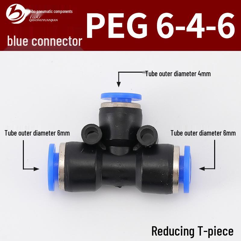 Wirtschaftlicher blauer pneumatischer Schnellkuppler: Gerade, T-Stück, Vierweg, Fünfweg, Reduzierstück für PU/PE/PY/PZA/PK/PV