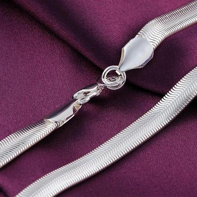 925 Sterling Silver Set 6MM Snake Chain Wedding Charm Jewelry