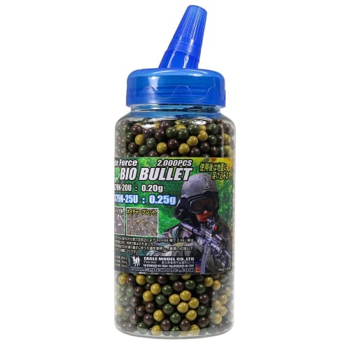 6mm Bio BB Nature Bullets, 0.25g, 2000 Rounds, Eagle Model #5379N-25U