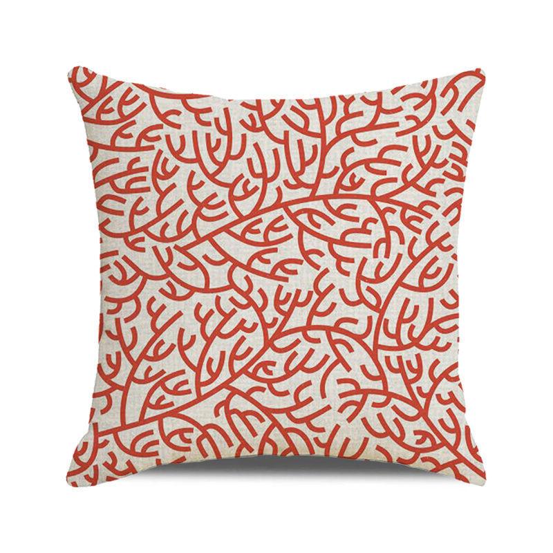 Watercolor Painting of Coral Marine Creatures Digital Printing Short Plush Pillow Covers for Car Sofa Office Cushion Cover