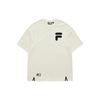 Fila Fusion Sports Lifestyle Series Ss22 Retro Solid Color Logo Print Short Sleeve T-Shirt Unisex Tops White T11U126101BIV
