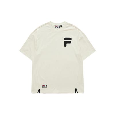Fila Fusion Sports Lifestyle Series Ss22 Retro Solid Color Logo Print Short Sleeve T-Shirt Unisex Tops White T11U126101BIV