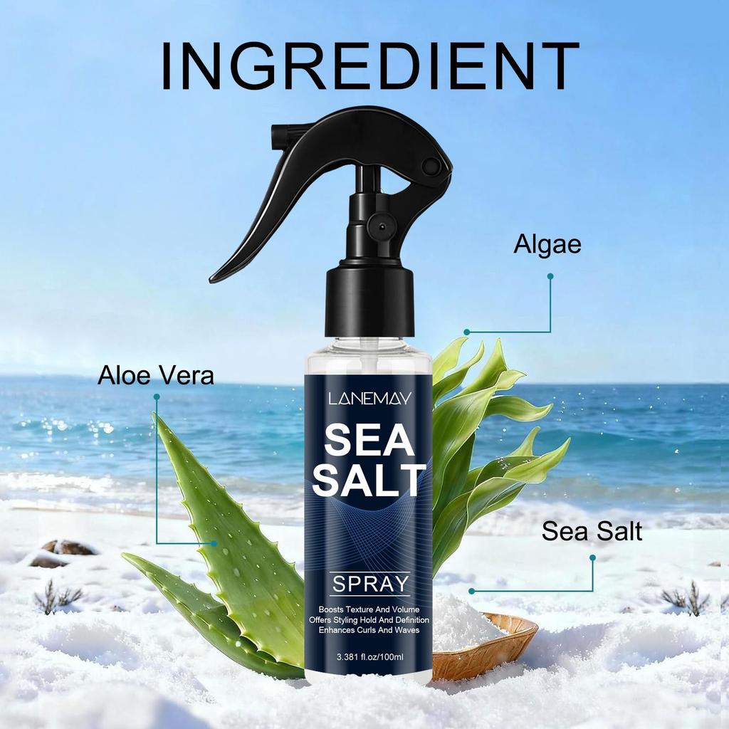 SEA SALT SPRAY-Natural Curl Formation, Frizz Control-Soft Setting Restores Curlness-Nourish Hair For A More Shine-100ml