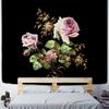 Blumenkunst Pfingstrose Malerei Wandteppich NordicoLandscape Illustration Wandbehang Böhmischer Mond Psychedelisches Mandala Home Decor