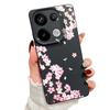Pink Peach Blossoms Floral Pattern Case For Xiaomi Redmi Note 14 Pro 5G Funda Redmi Note 13 12 11 Pro 5G 4G Leather Texture Silicone Cover