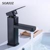 304 Stainless Steel Black Single Cold Sink Faucet Bathroom Counter Basin Faucet