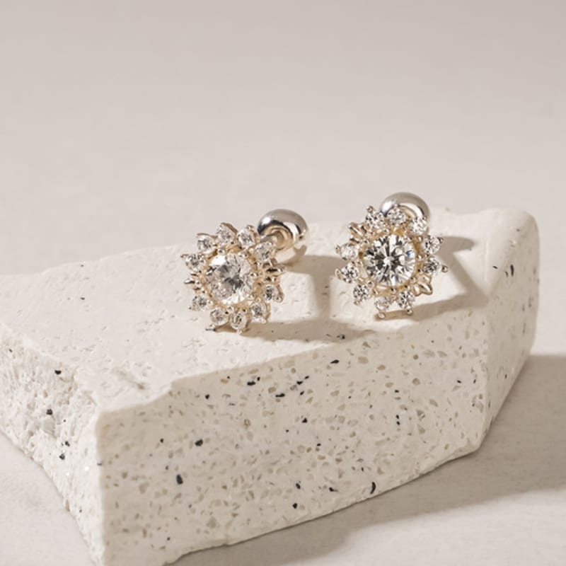 JEWNEL (1+1)Silver925 Cubic Flower Twelve Piercing