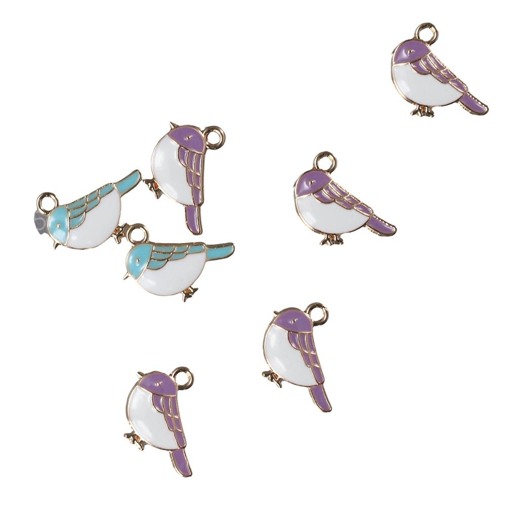 

Сплав смешанных цветов эмали подвески в виде птиц 13*15 мм сплава Lucky Anamal подвески в виде птиц брелки