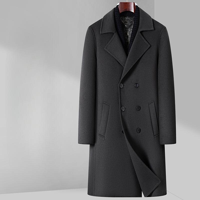 Double-breasted Men's Double-sided Woolen Coat Business Casual Suit Woolen Coat Men's Trench Coat