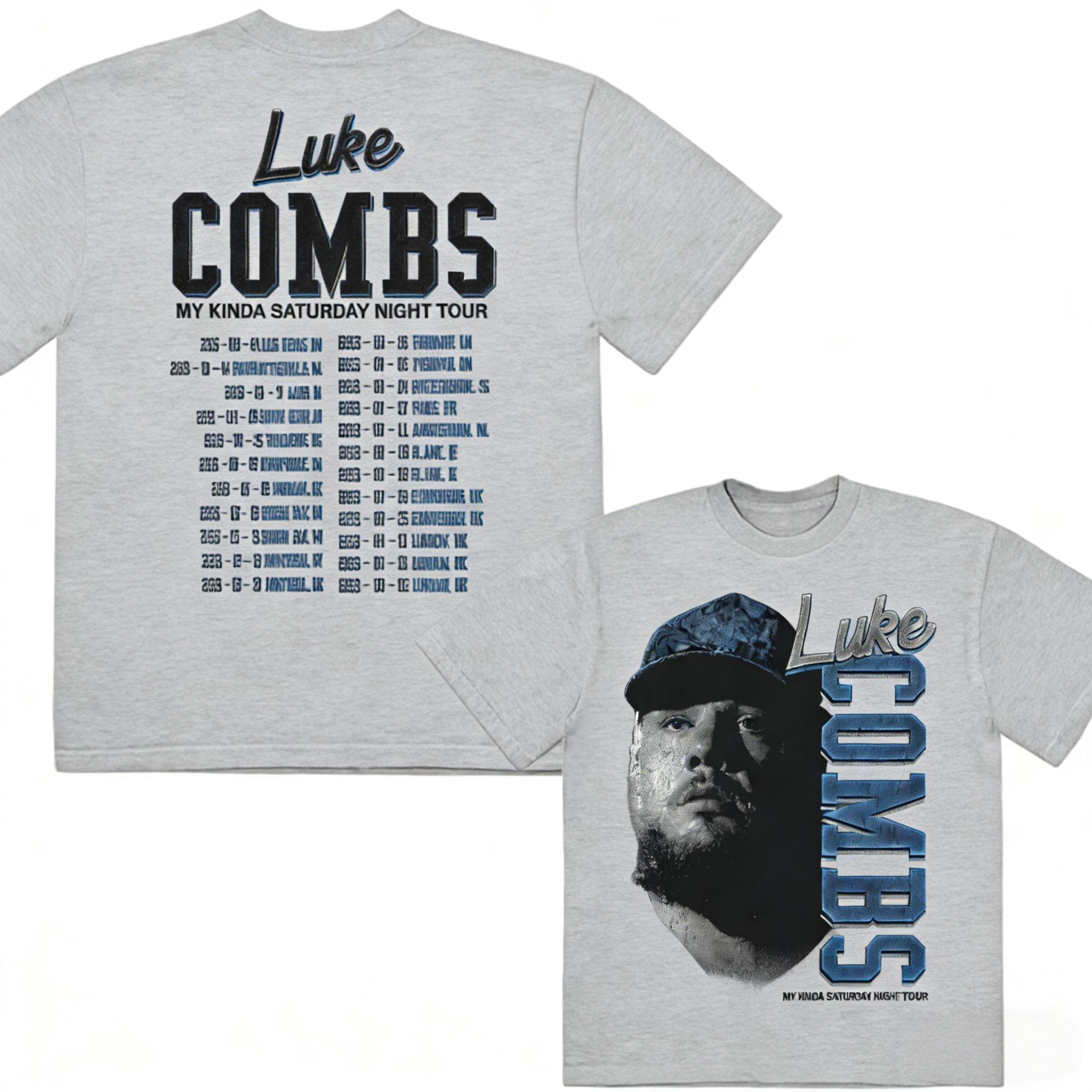 My Kinda Saturday Night 2026 Luke Combs TOUR Unisexs TShirt 100 Cotton Unisex ONeck Short Sleeve Oversized Y2k Popular M