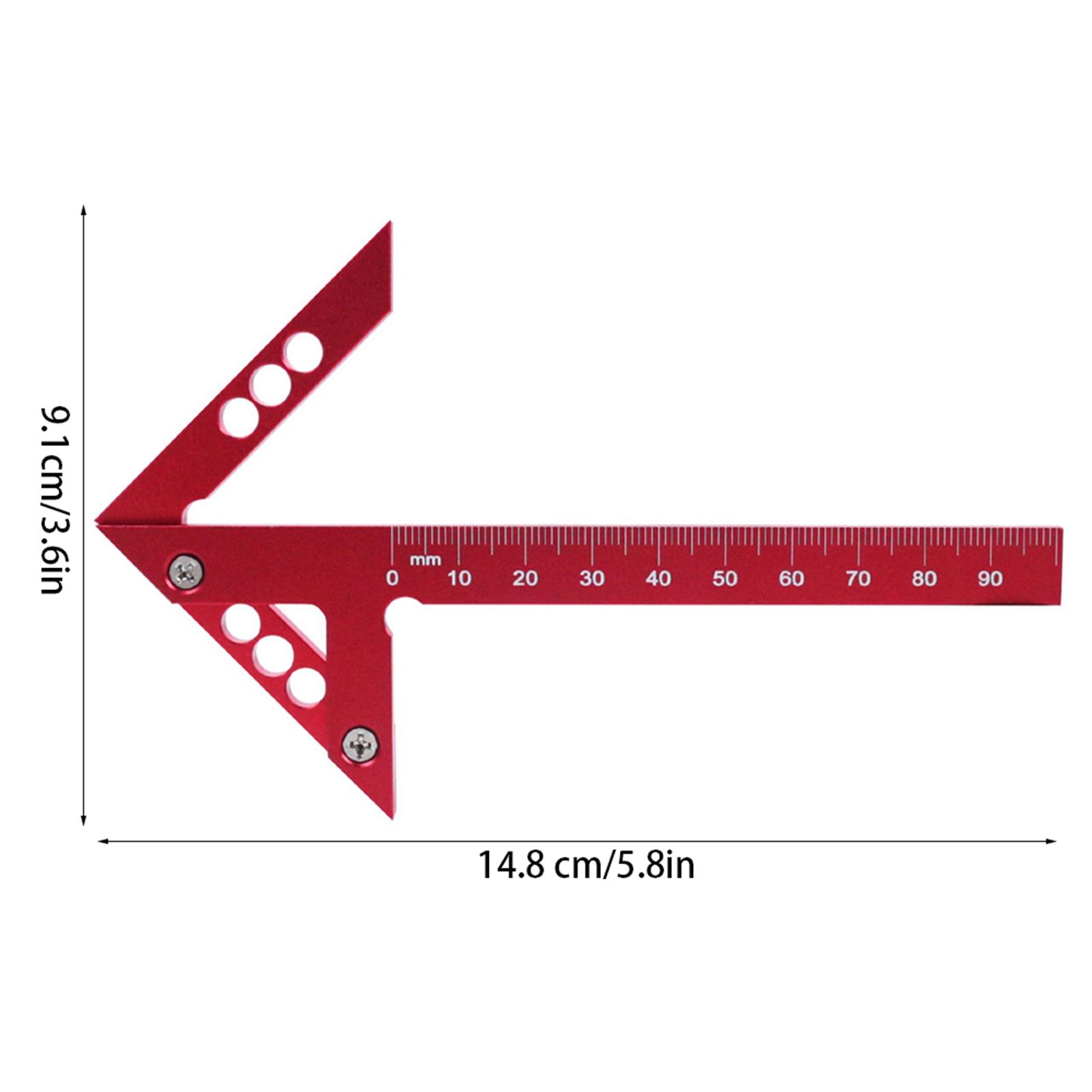 

Center Scriber Vertical Line 45 degrees Angle Gauge Drawing Circle Gauge Aluminium Alloy Woodworking Measuring Ruler