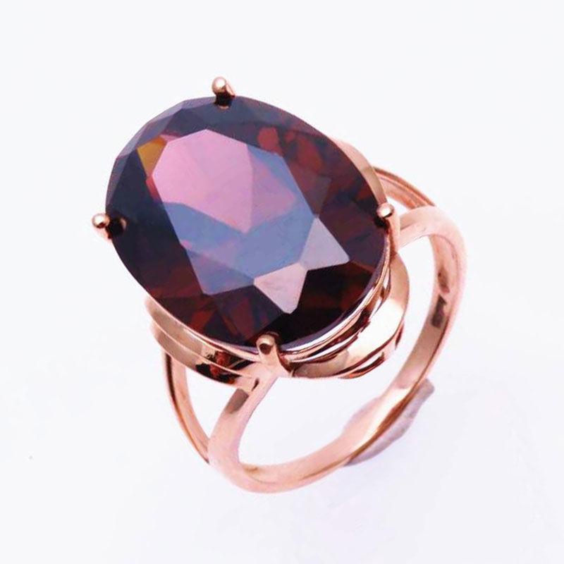 Purple Gold Inlaid Egg Surface Zircon Ring Light Luxury Temperament High Sense Rose Gold Live Ring