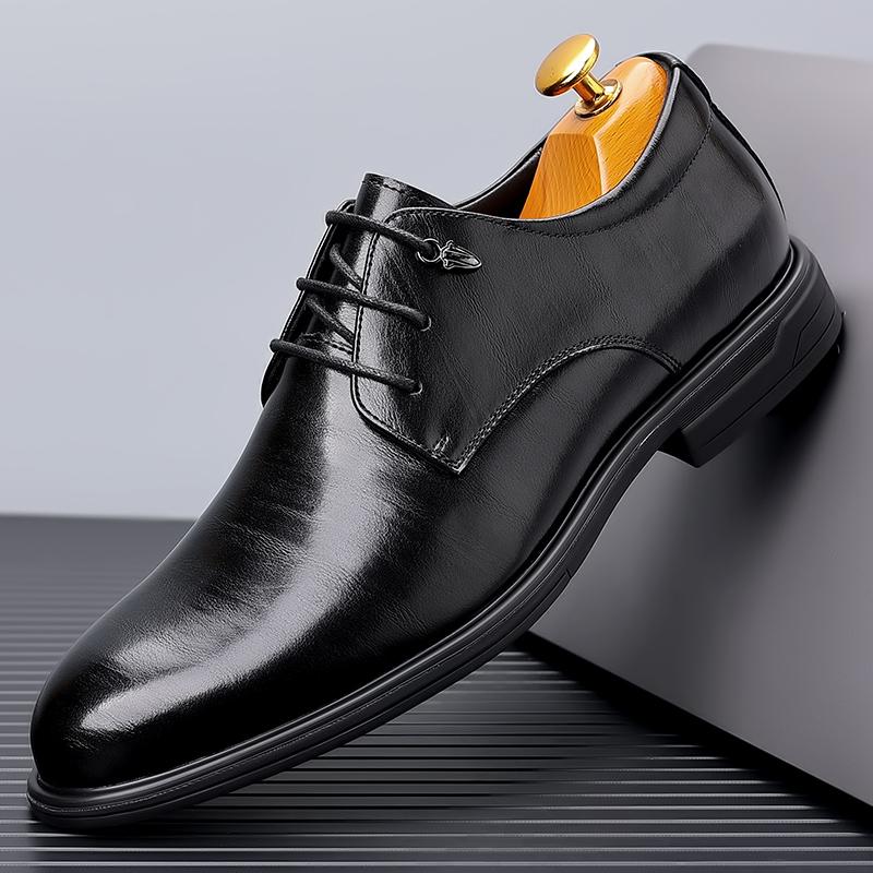 Versatile Mens Business Leather Shoes Fashion Lace-up Derby Shoes Comfortable Male Oxford Shoes Outdoor Sneakers Casual Footwear