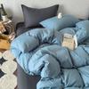 Solid Color Mixed and Matched Washed Cotton 4-piece Set Bed Sheet 4-piece Bed Hat Four-piece Set Simple and Comfortable
