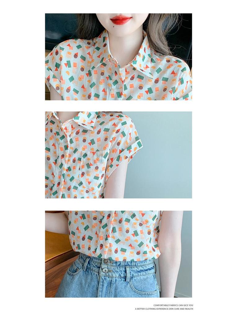 Summer Floral Hong Kong Style Commuter Blouse