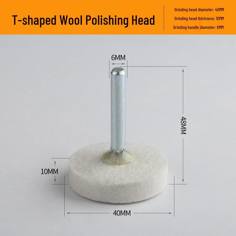 Wool Polishing Wheel for Metal, Jade, Glass, Mirror Surfaces - Wax Polishing Accessory for Electric Grinders, 3mm