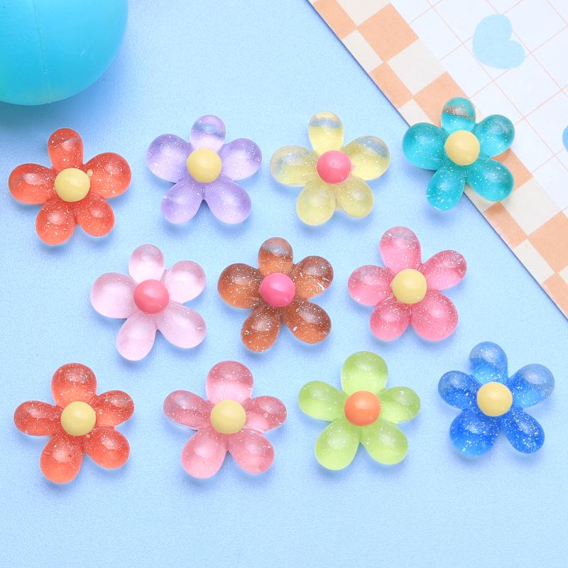 Ice-Clear Fine Glitter Flower Resin Fridge Magnet & DIY Phone Case Craft Supplies