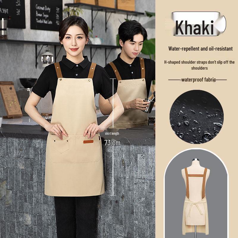 Oil & Waterproof Apron with Waistband for Coffee & Tea Shop Waiters - Custom Logo Printing Available