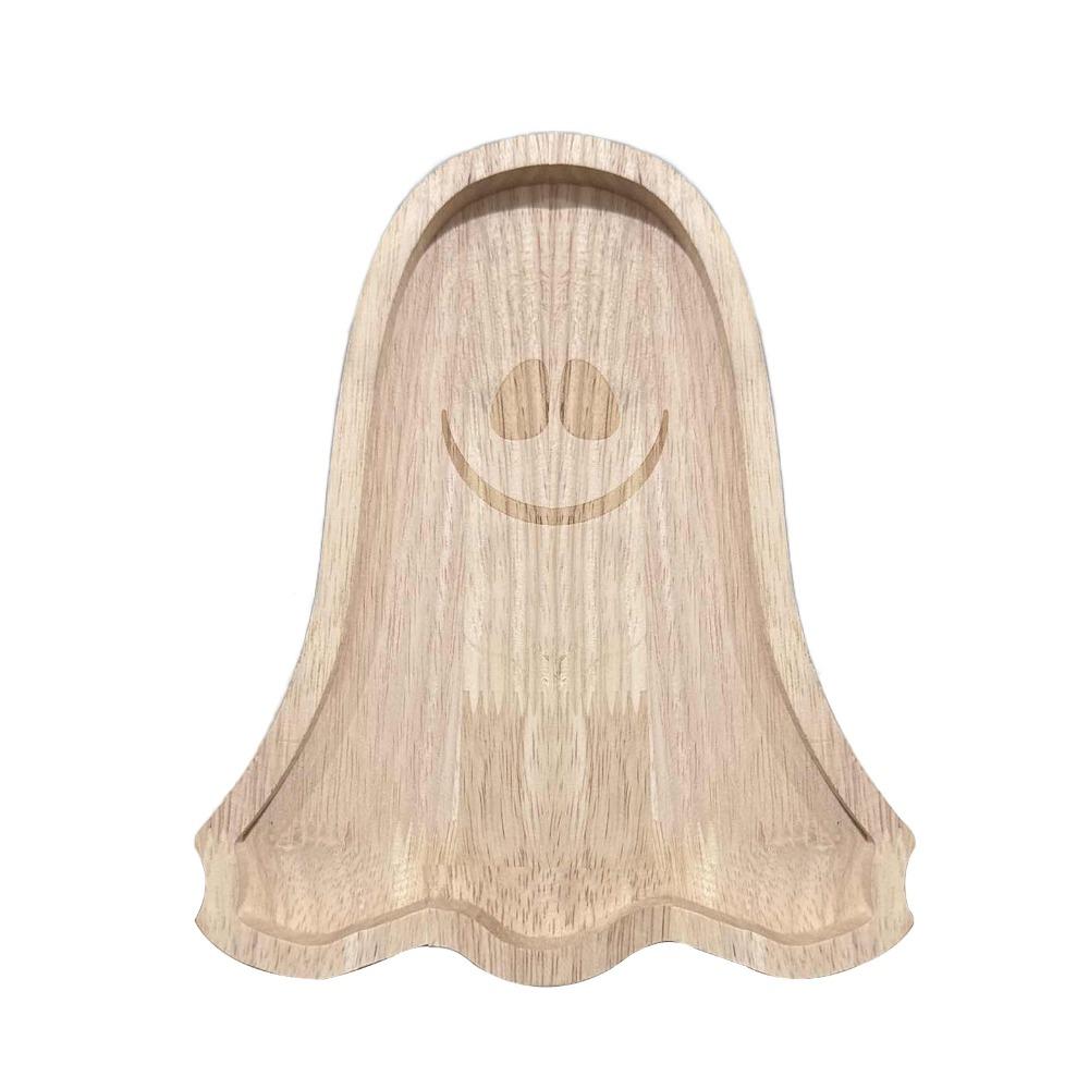 Wood Craft Halloween Pumpkin Plate Cute Cartoon Dessert Board Practical Wooden Plate Tray  Snacks
