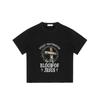 Schwarzes T-Shirt Vollständig geimpft durch das Blut Jesu Kreuz und Dornenkrone Religiöses Grafikdesign für Freizeitkleidung