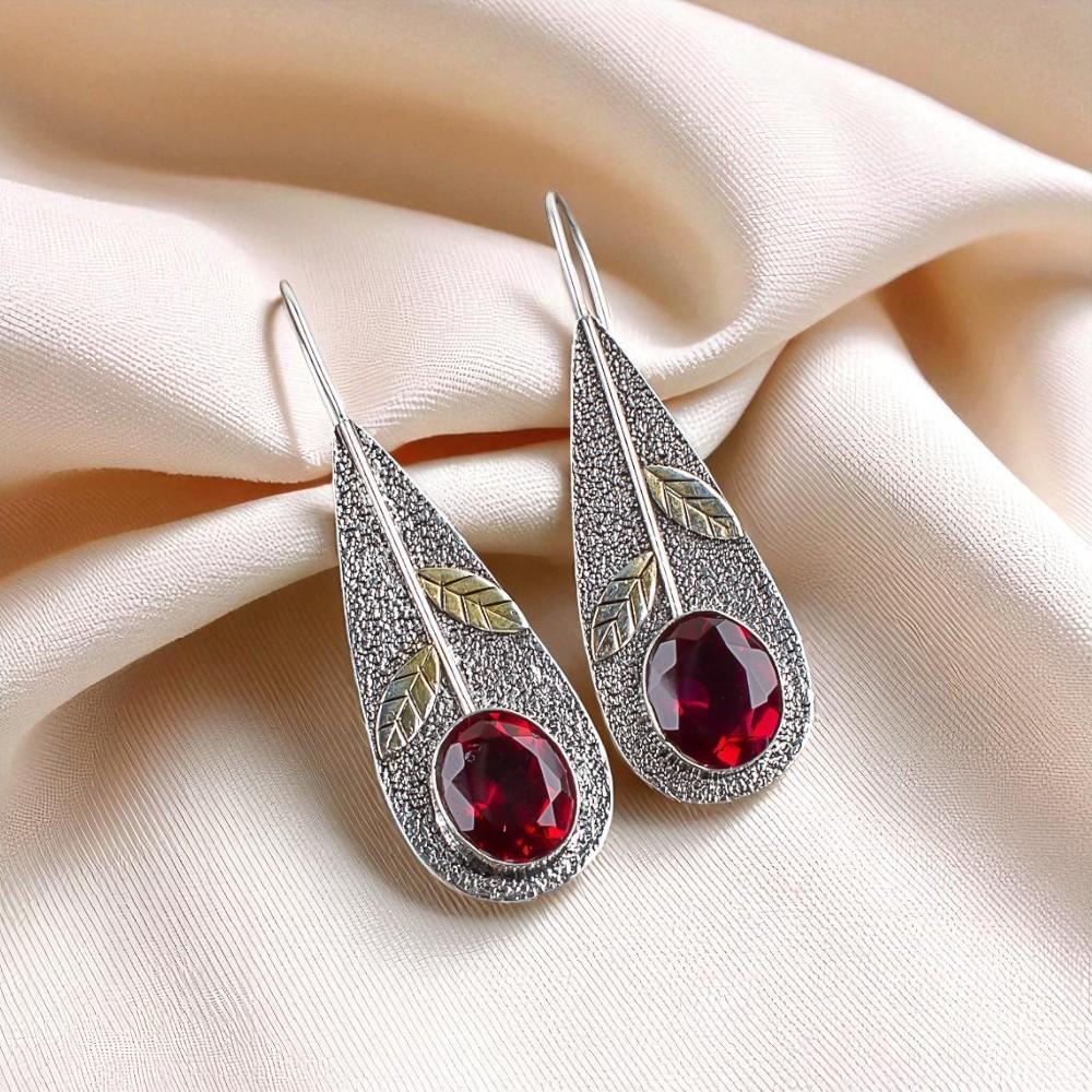 

Pink Rubellite Gemstone 925 Sterling Silver Jewelry Handcrafted Earrings 2.00 EE-72-12