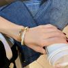 1pc Titanium Steel Metal Bracelet, able Classic Style, Stainless Steel Bracelet,Inlaid With Zircon,For Womens Daily Wear