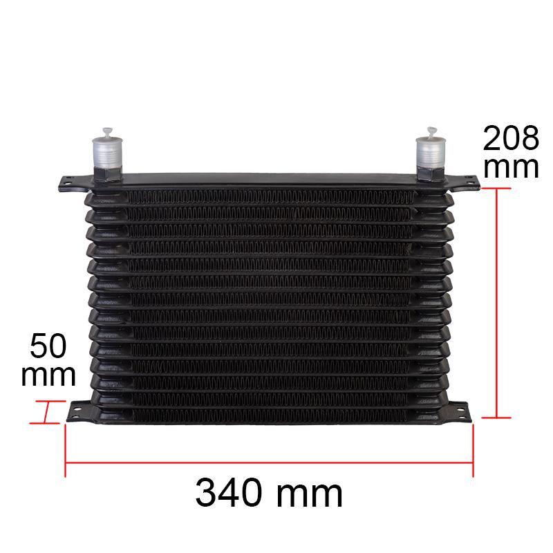15 Rows 1 Set T-MODEL Oil Cooler Kit + Thermostat Oil Filter Sandwich Adapter + Nylon Steel Braided AN10 Hose+Mounting Bracket